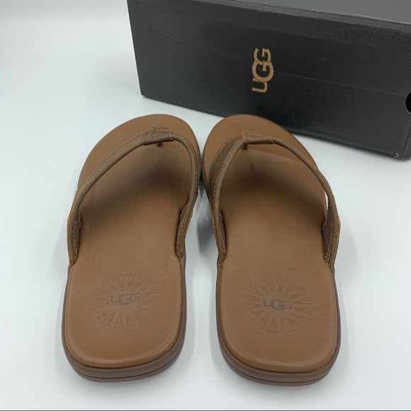 Ugg Men’s Seaside Leather Flip Flop - Picture 3 of 8